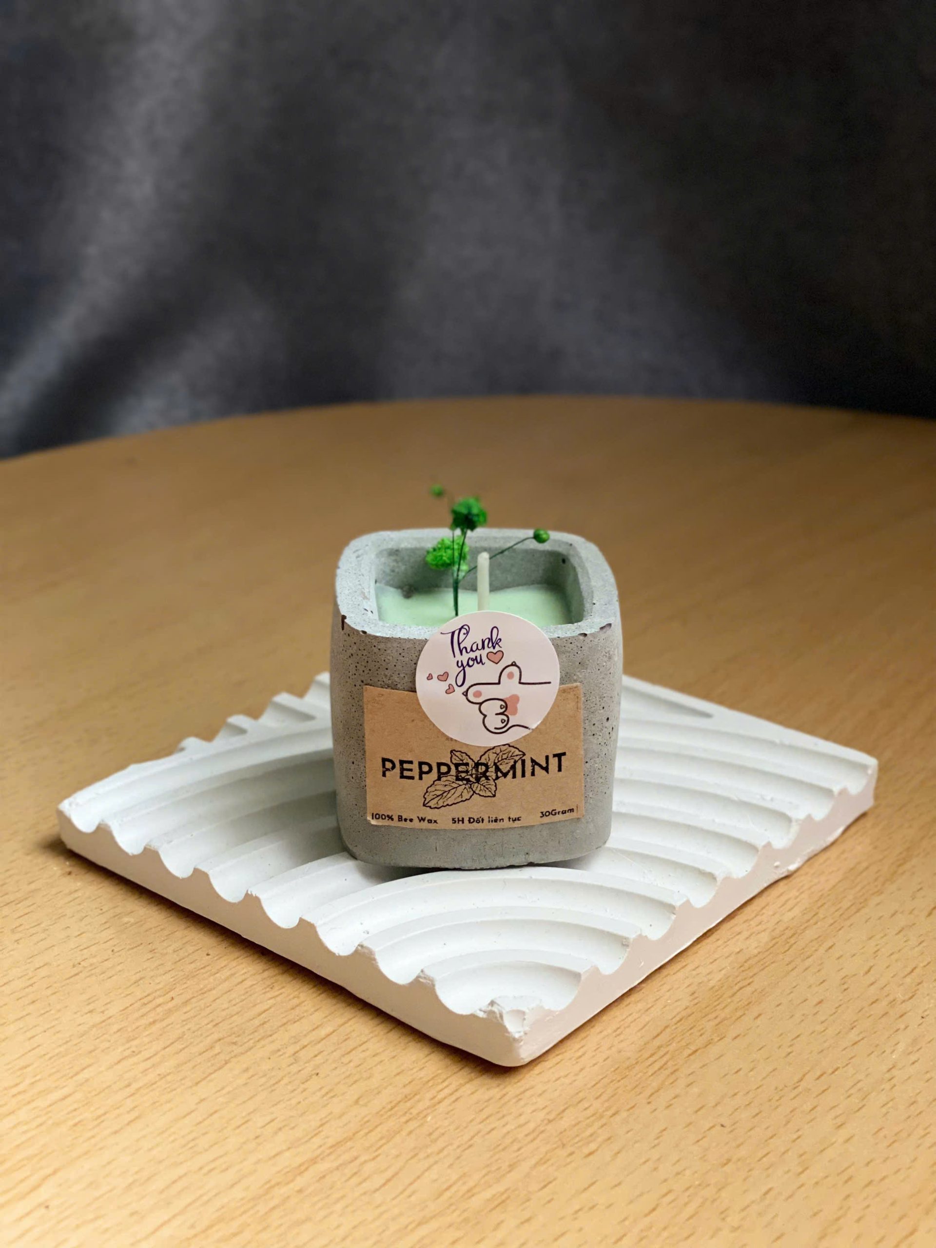 Cốc nến thơm xi măng hương bạc hà (lẻ) 1