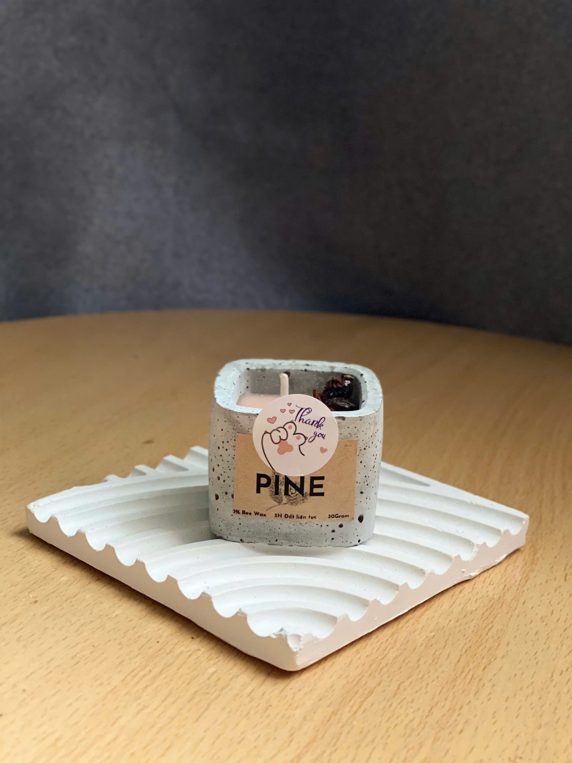 Cốc nến thơm xi măng hương gỗ thông (lẻ) 1