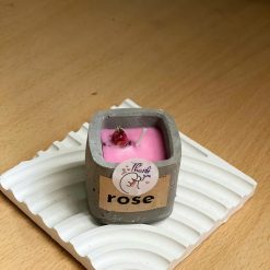 Cốc Nến Thơm Xi Măng Hương Hoa Hồng Rose Decor Cao Cấp – Khử Mùi, Thư Giãn, Không Khói