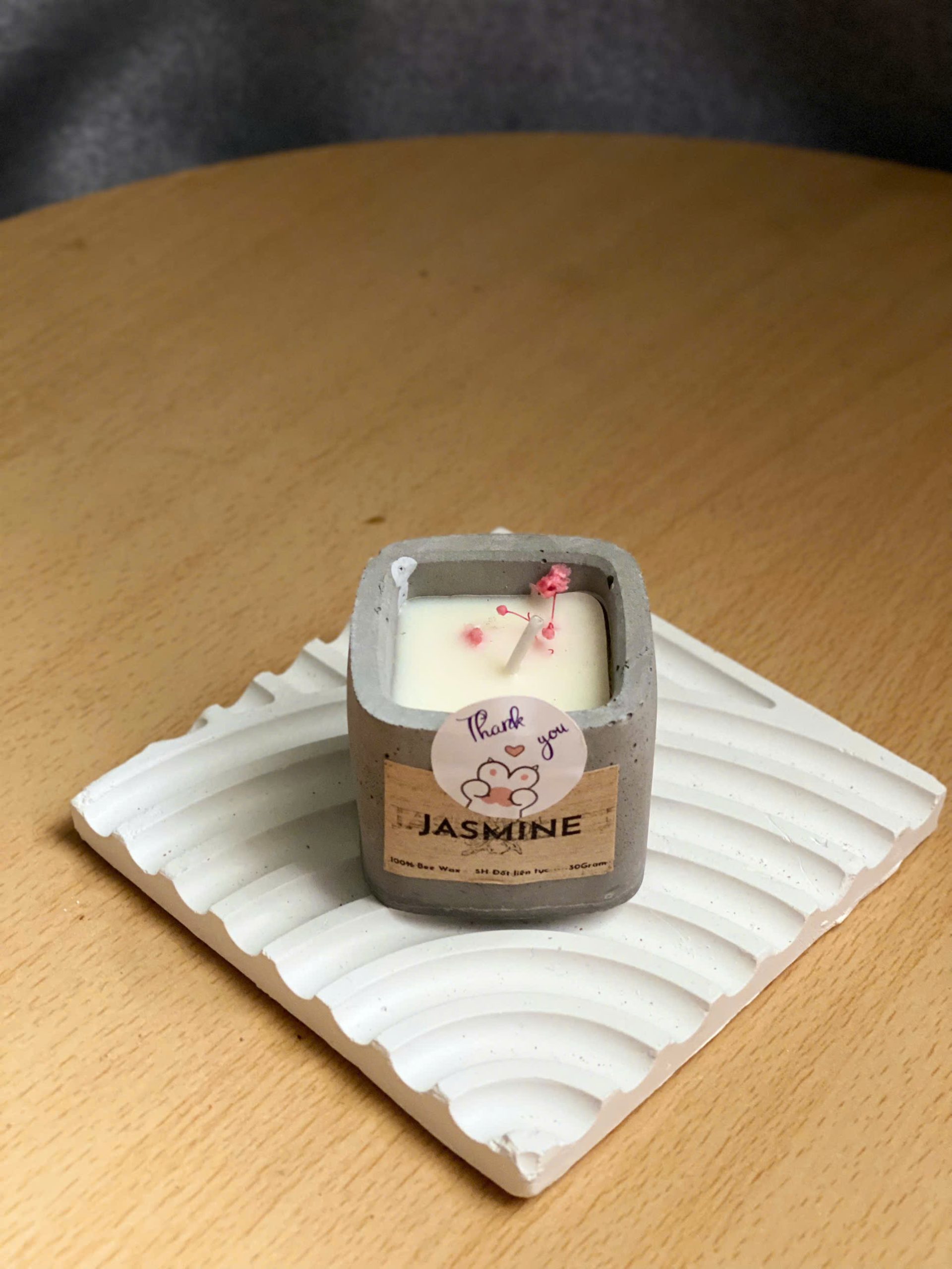 Cốc nến thơm xi măng hương hoa nhài (lẻ) 2