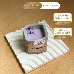 Cốc Nến Thơm Xi Măng Hương Lavender – Thư Giãn, Giảm Stress, Decor Sang Trọng
