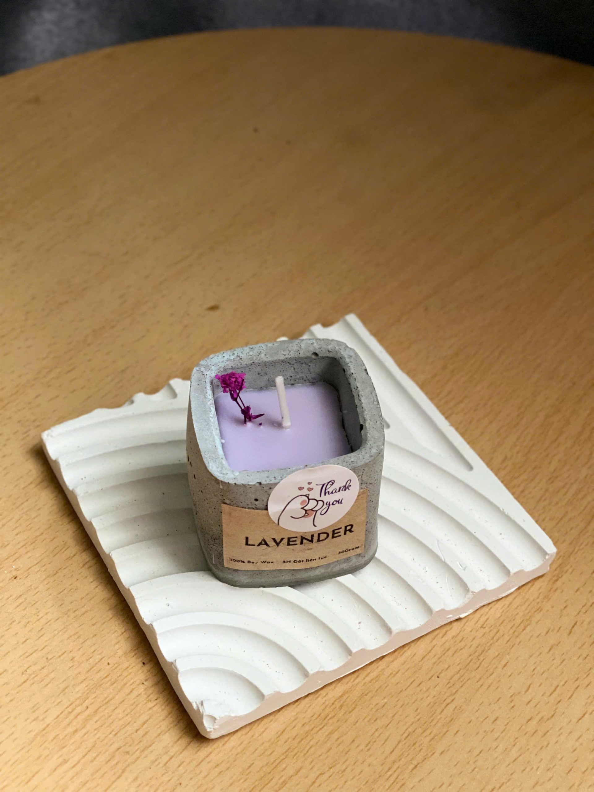 Cốc nến thơm xi măng hương lavender (lẻ) 1