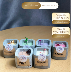 Cốc Nến Thơm Xi Măng – Bộ Sưu Tập 6 Mùi Hương Thiên Nhiên, Khử Mùi, Decor Sang Trọng